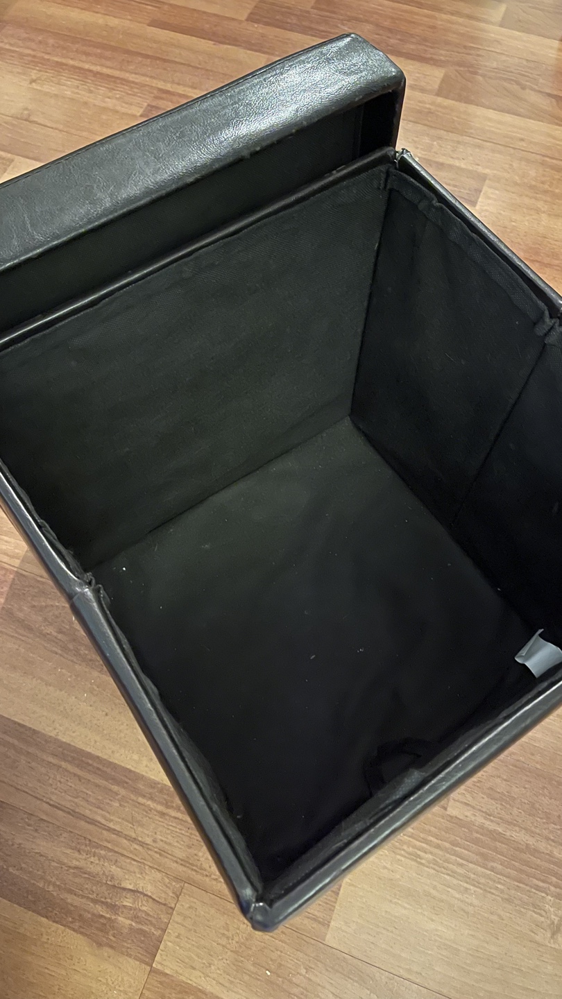 Black Faux Leather Storage - photo 2