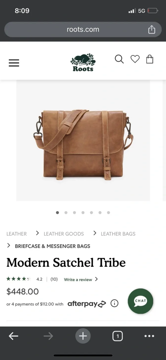 Roots Modern Satchel Tribe Leather Messenger Bag image indicator(5)