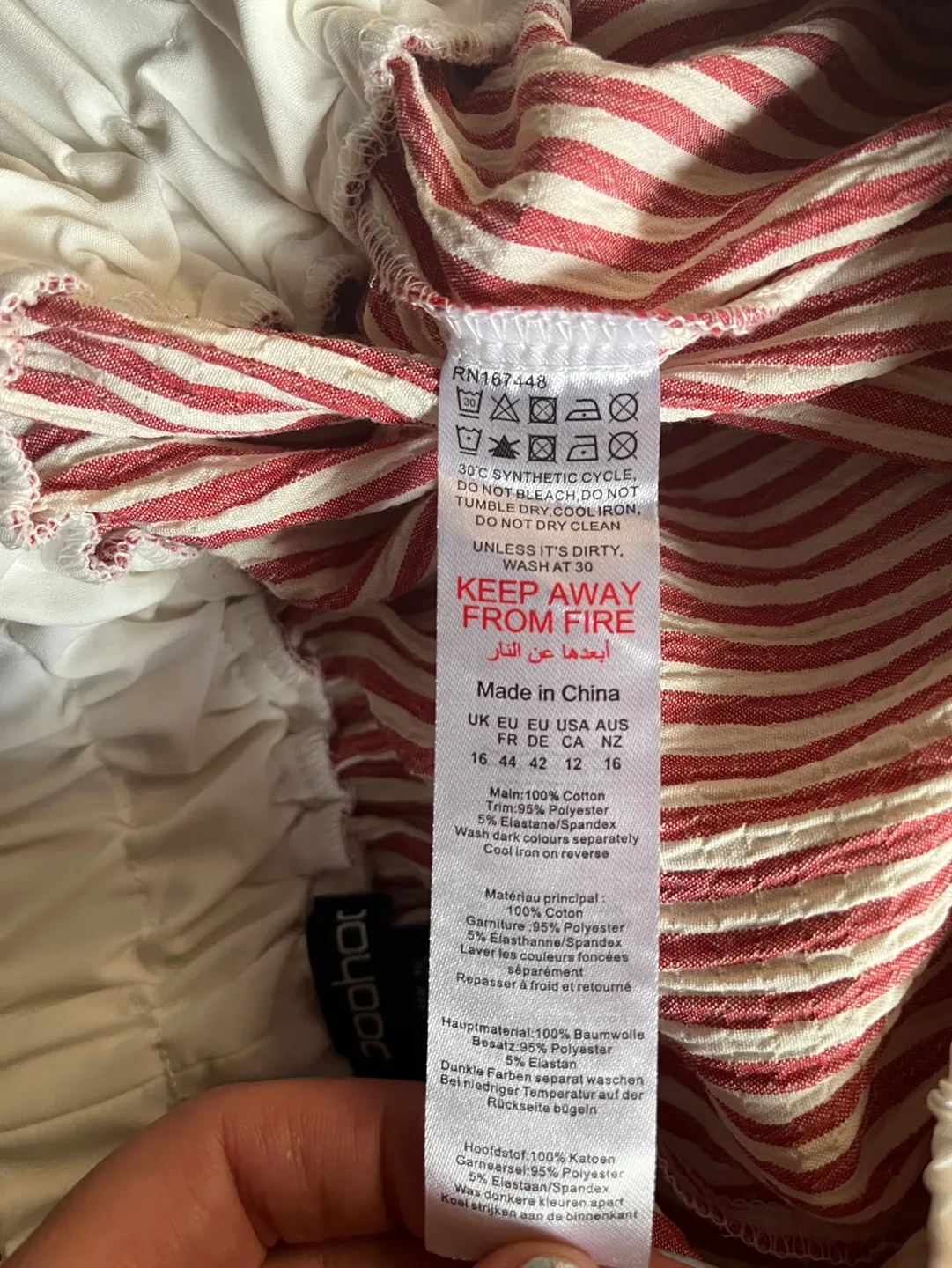 Red and White Striped Wide Leg Pants image indicator(8)