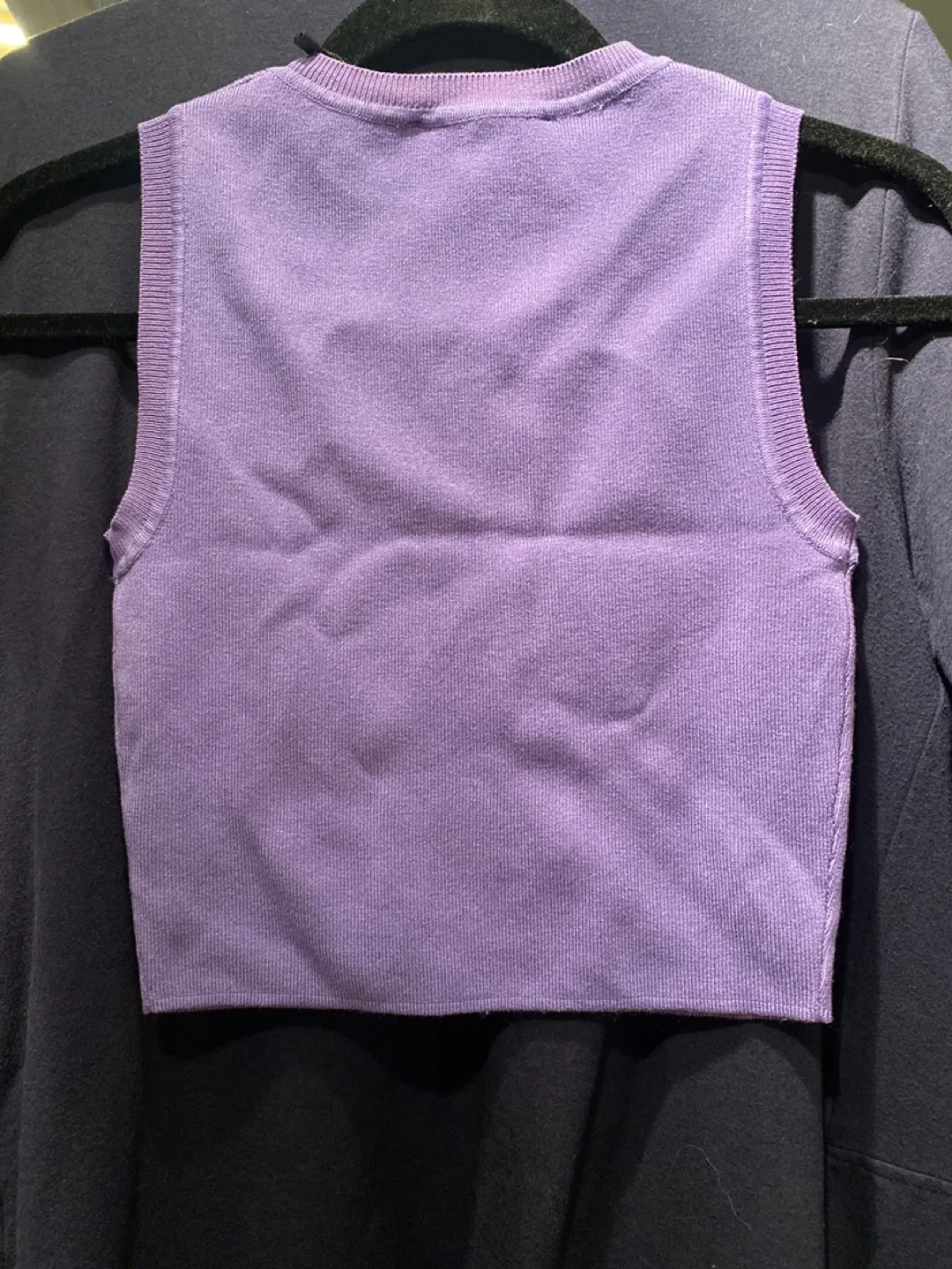 ZARA Purple Knit Sleeveless Crop Top - Size M image indicator(4)