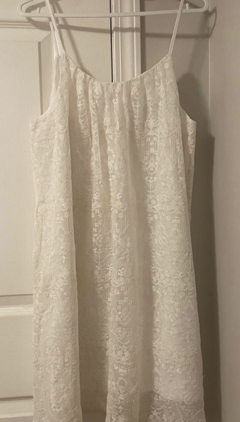Zara White Lace Slip Dress Size 13-14 - photo 2