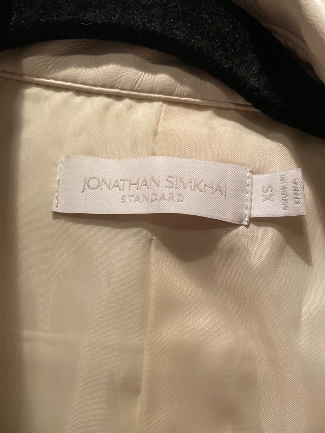 Jonathan Simkhai Cream Leather Jacket image indicator(3)