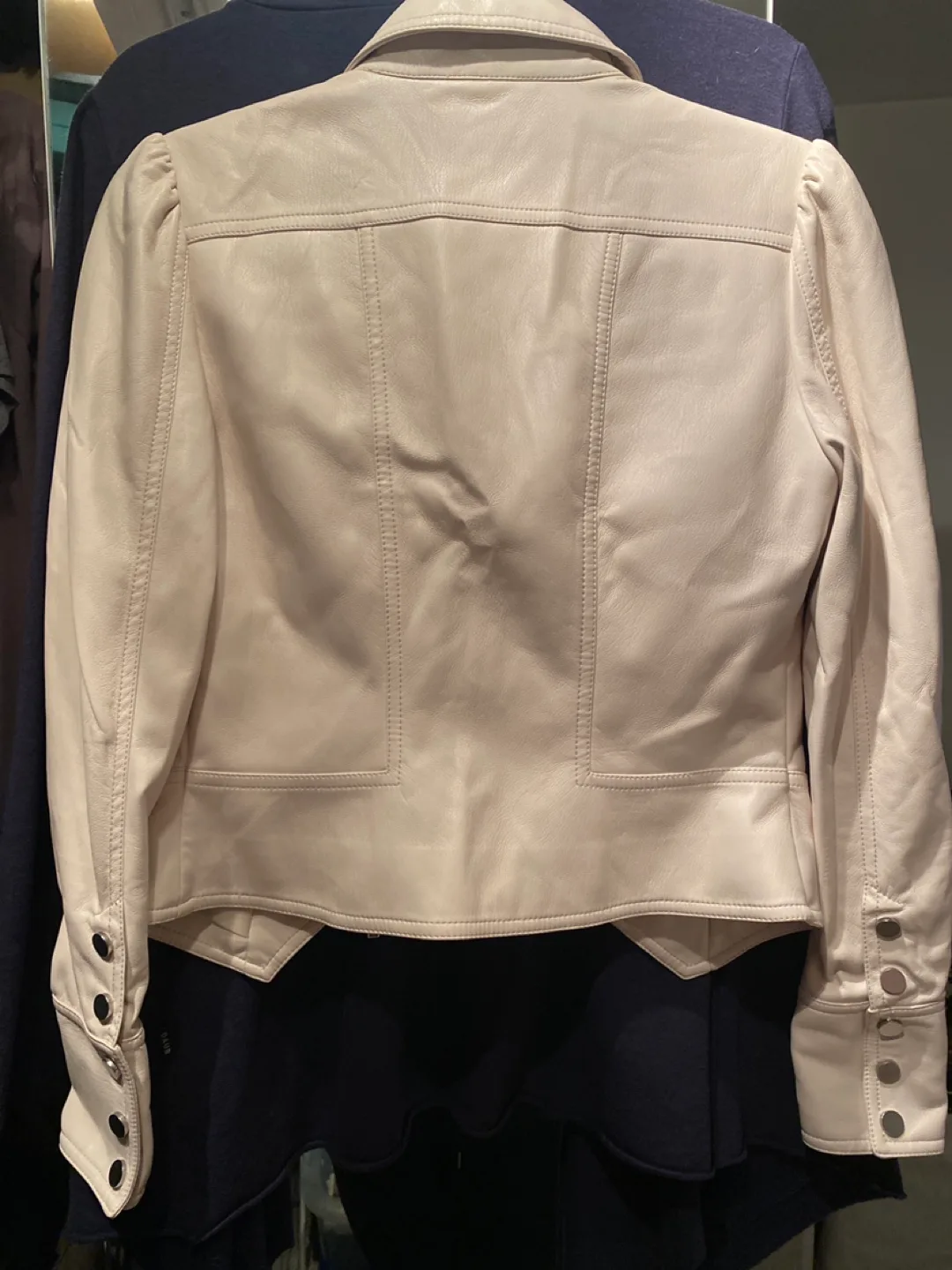 Jonathan Simkhai Cream Leather Jacket image indicator(4)