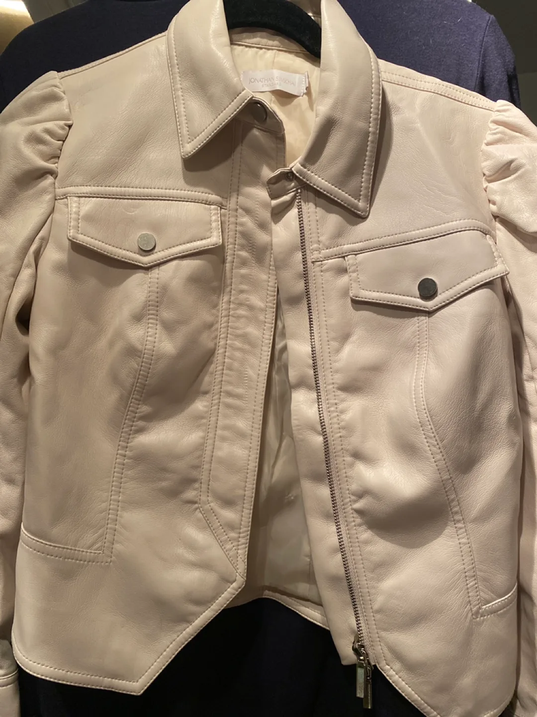 Jonathan Simkhai Cream Leather Jacket image indicator(2)