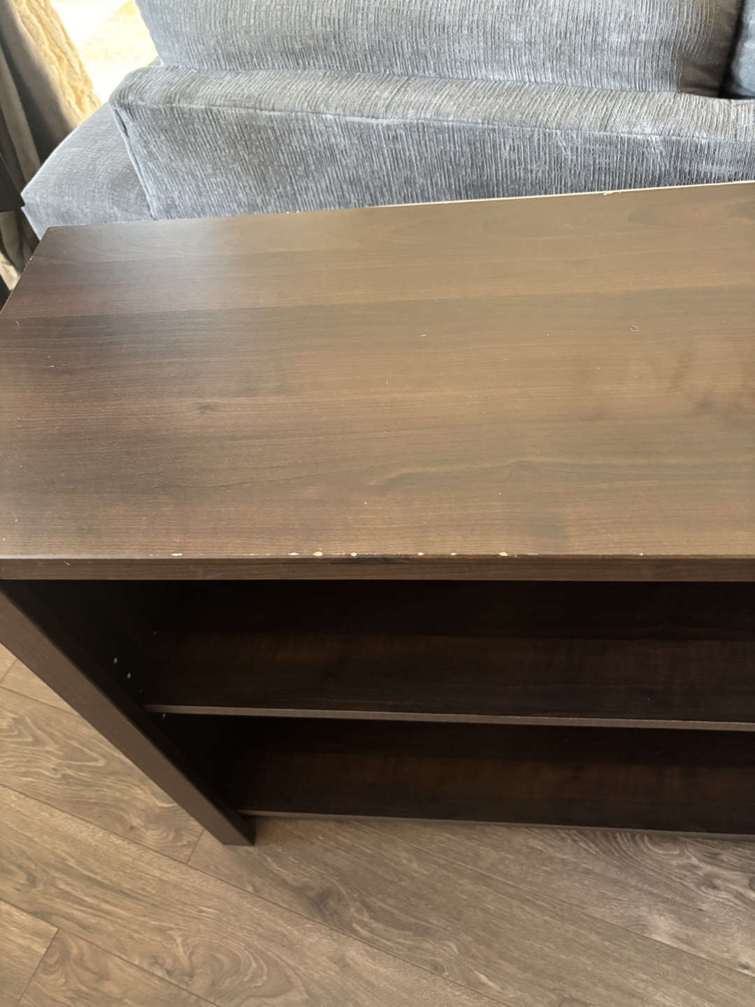 Dark Brown Bookcase with Two Shelves - photo 2