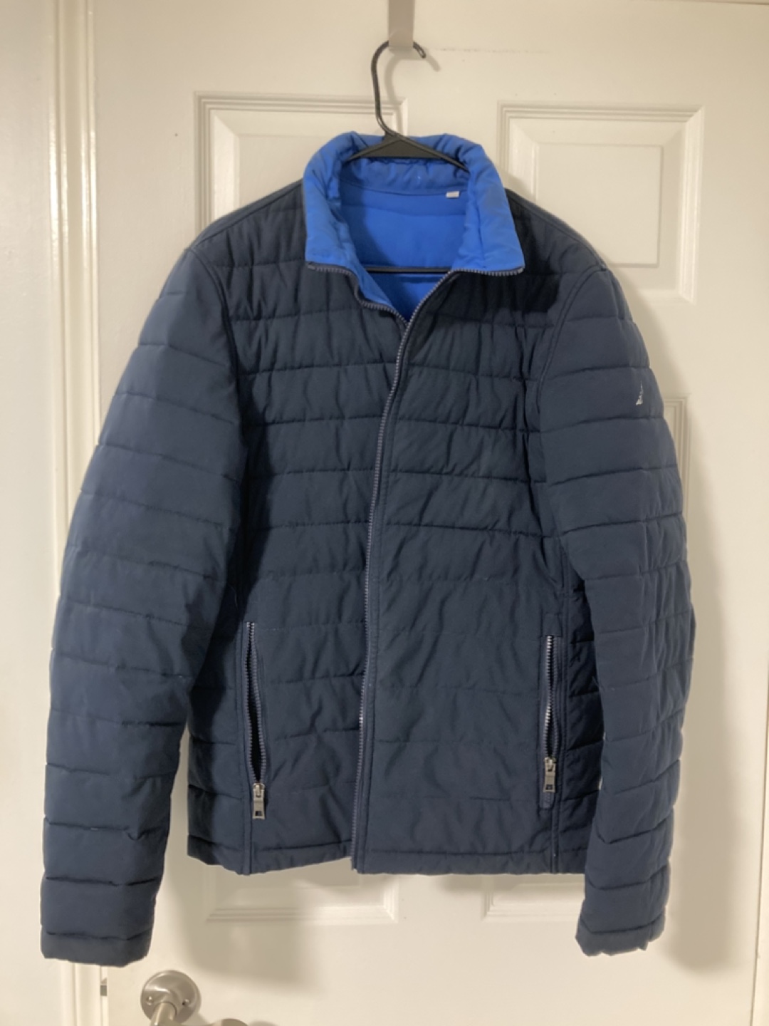 Reversible Navy Blue Puffer Jacket