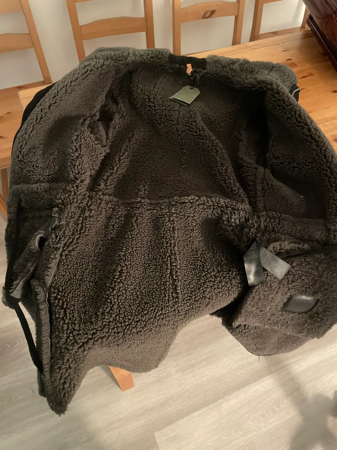 Allstaints Black Sheepskin Hooded Coat image indicator(8)