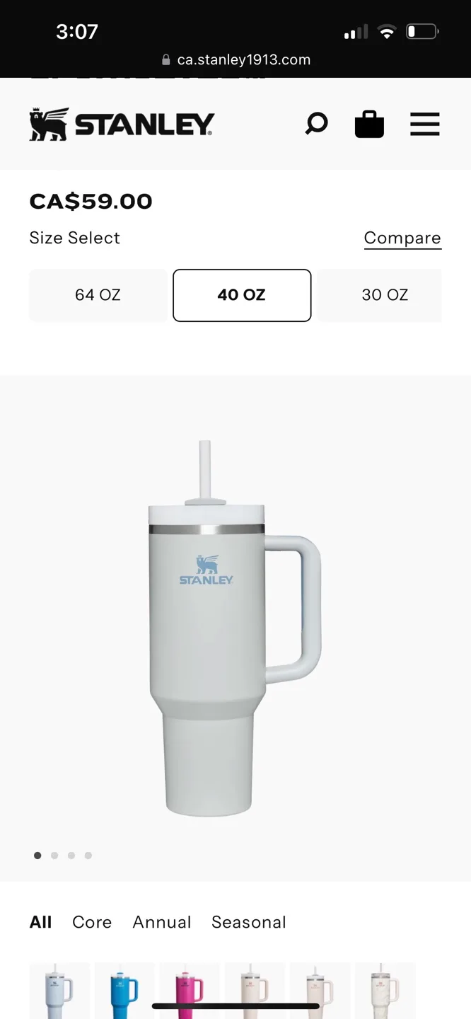 Stanley Adventure Quencher Travel Mug - 40oz - Light Grey image indicator(3)