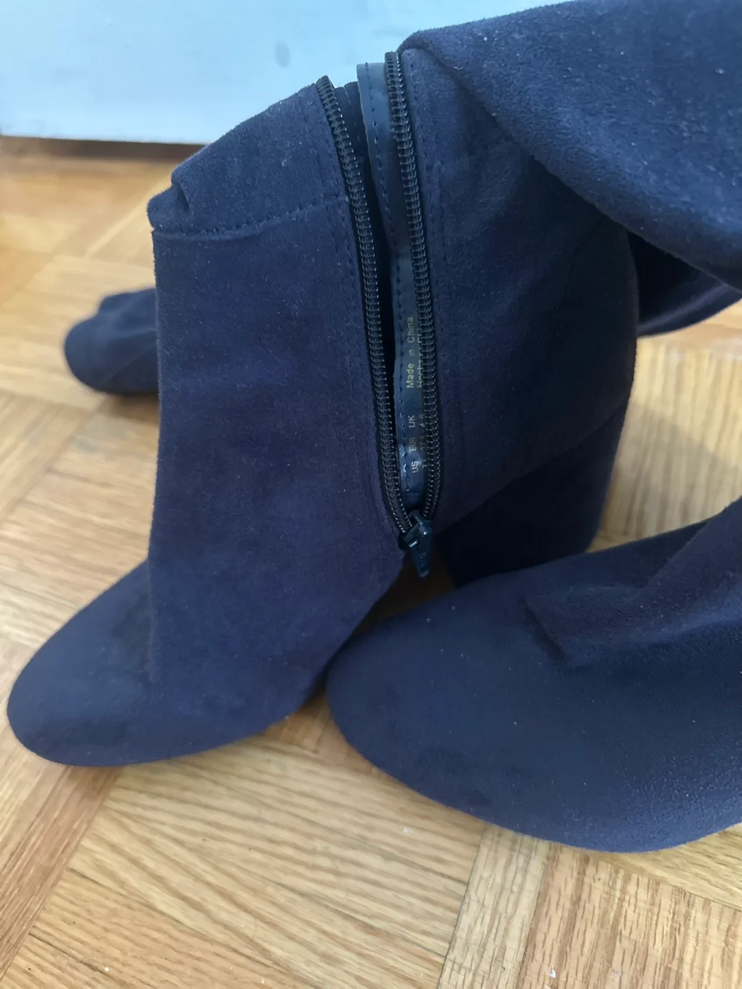 Aldo Dark Blue Over The Knee Suede Boots image indicator(3)
