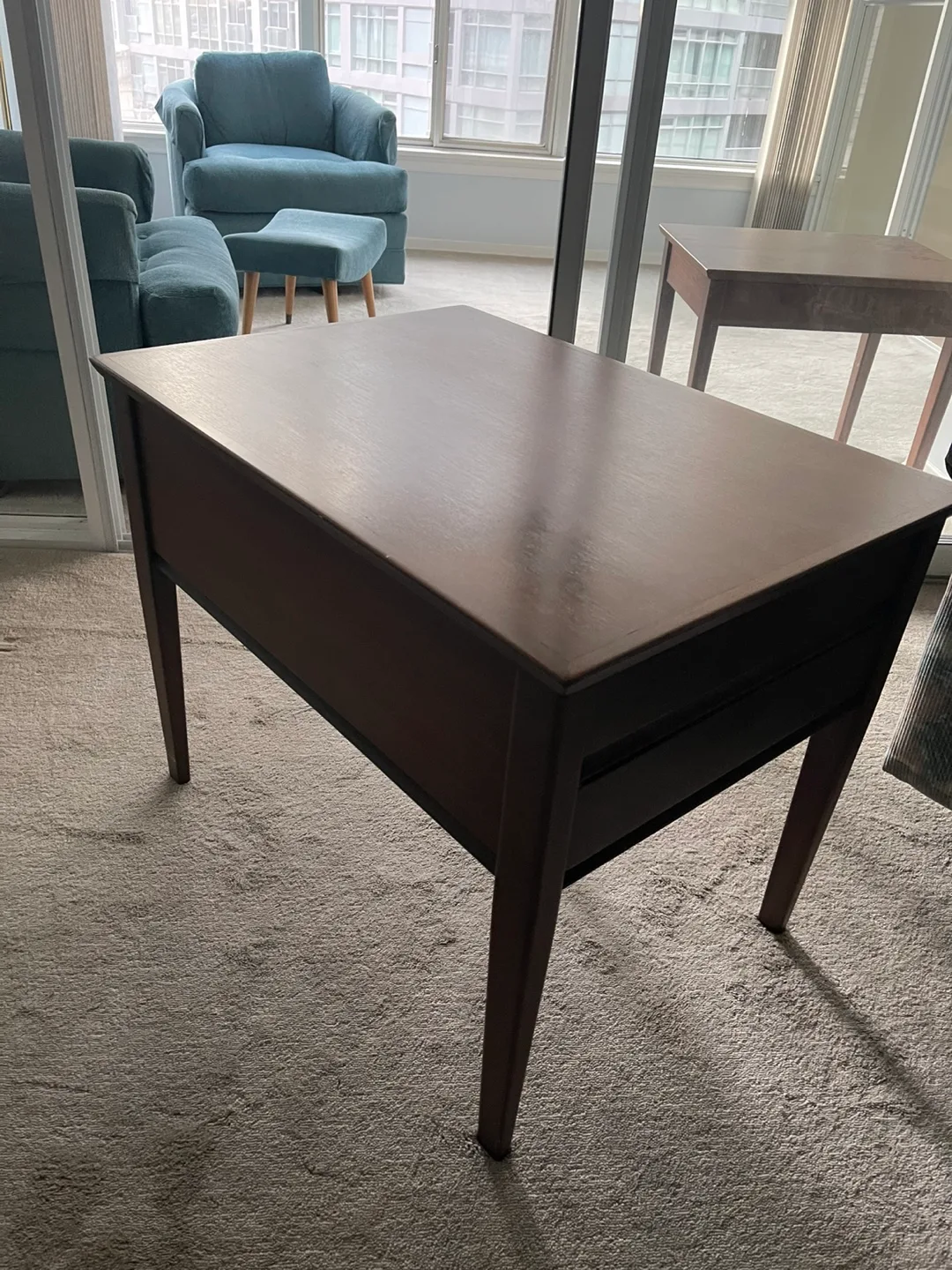 Mid-Century Modern Two-Drawer Side Table image indicator(4)