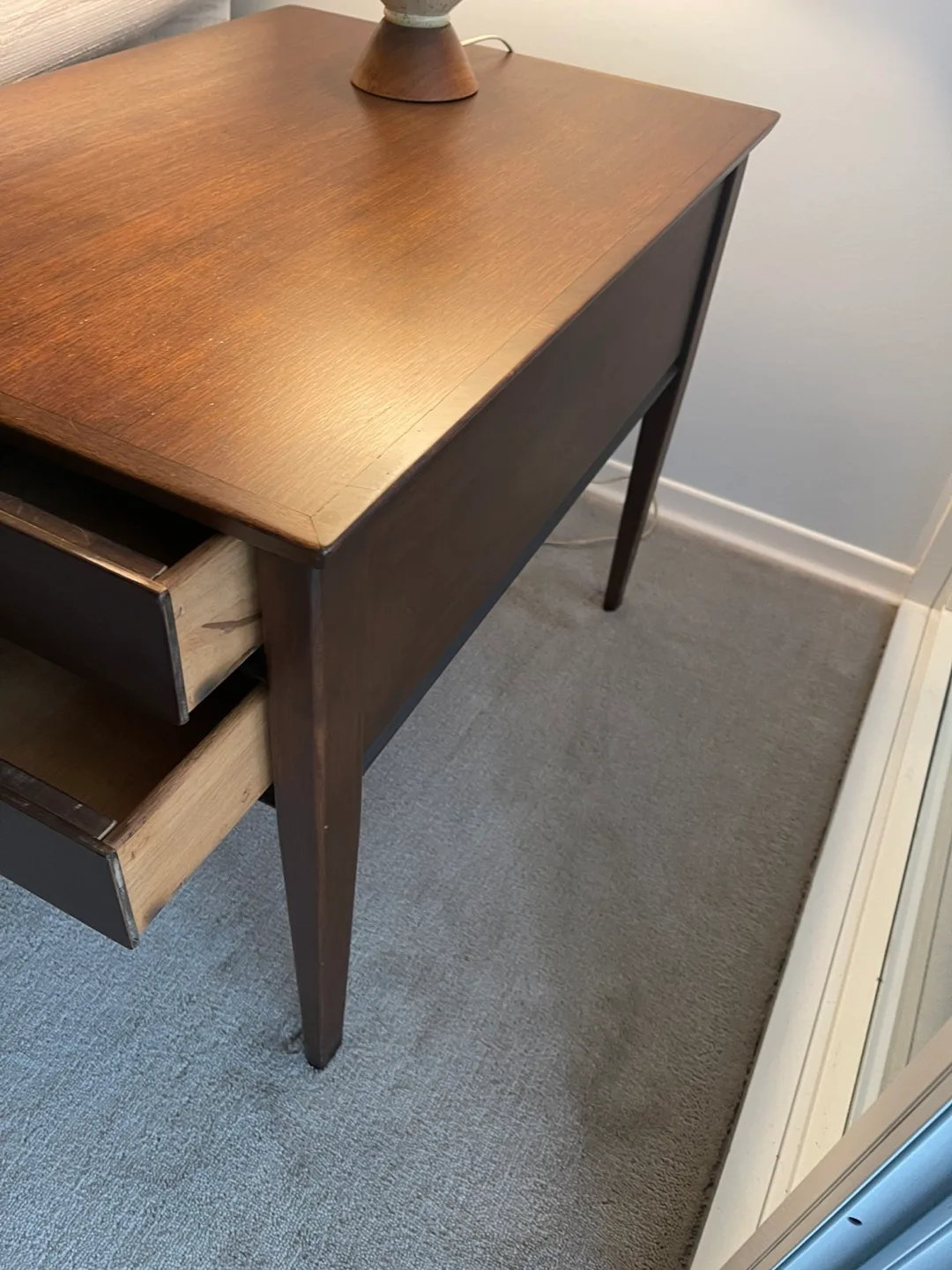 Mid-Century Modern Two-Drawer Side Table image indicator(5)