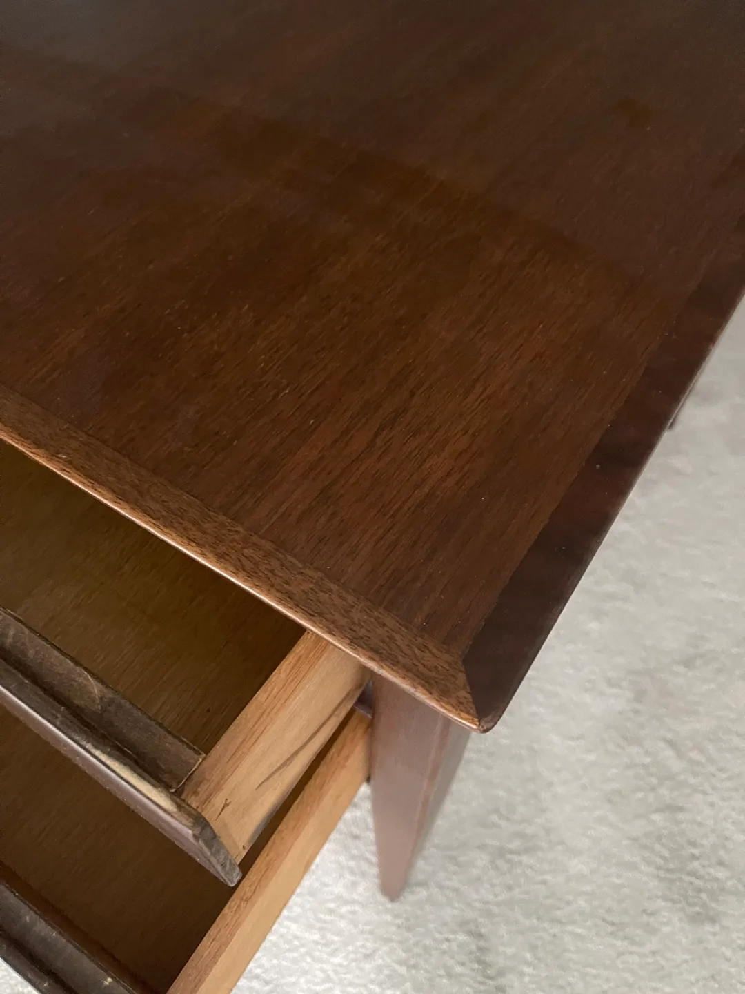 Mid-Century Modern Two-Drawer Side Table image indicator(3)