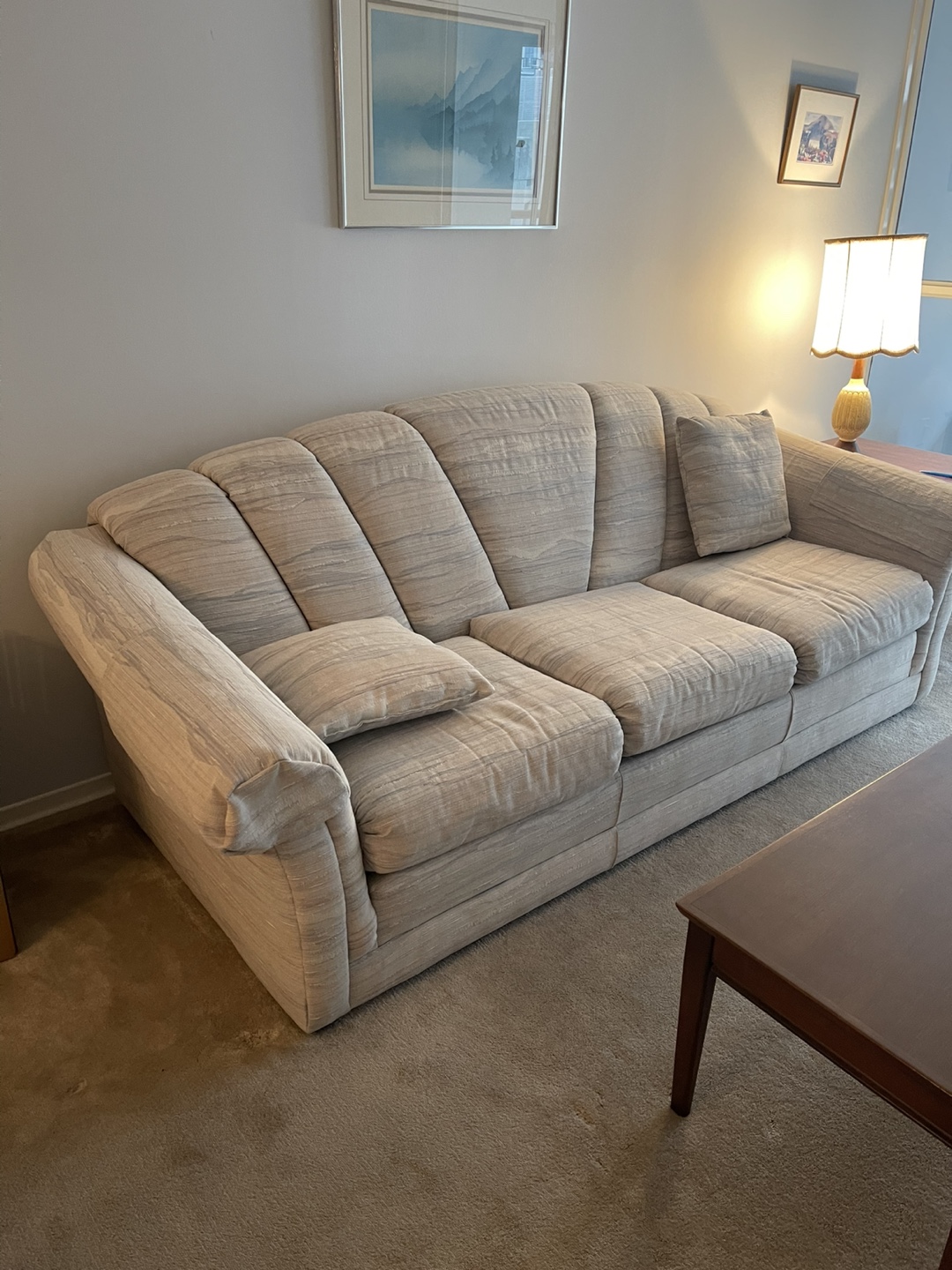 Beige Sofa with Three Cushions - photo 2