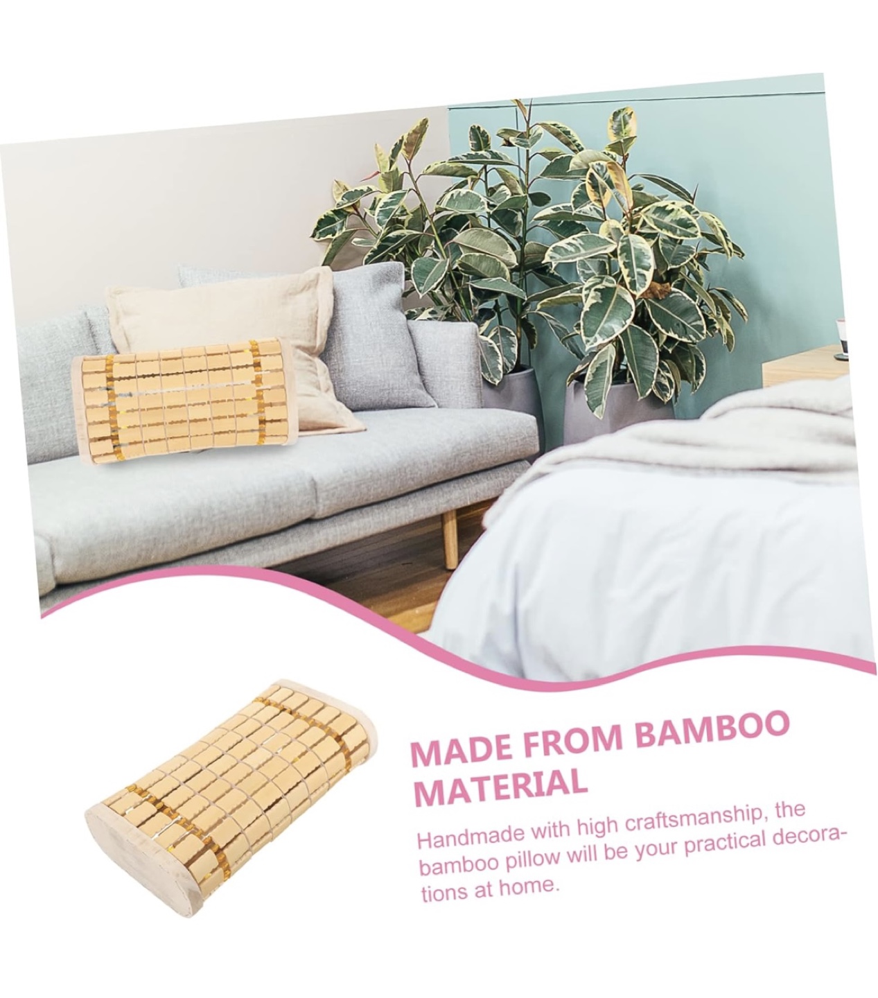 Bamboo Massage Pillow - Ergonomic Lumbar Support