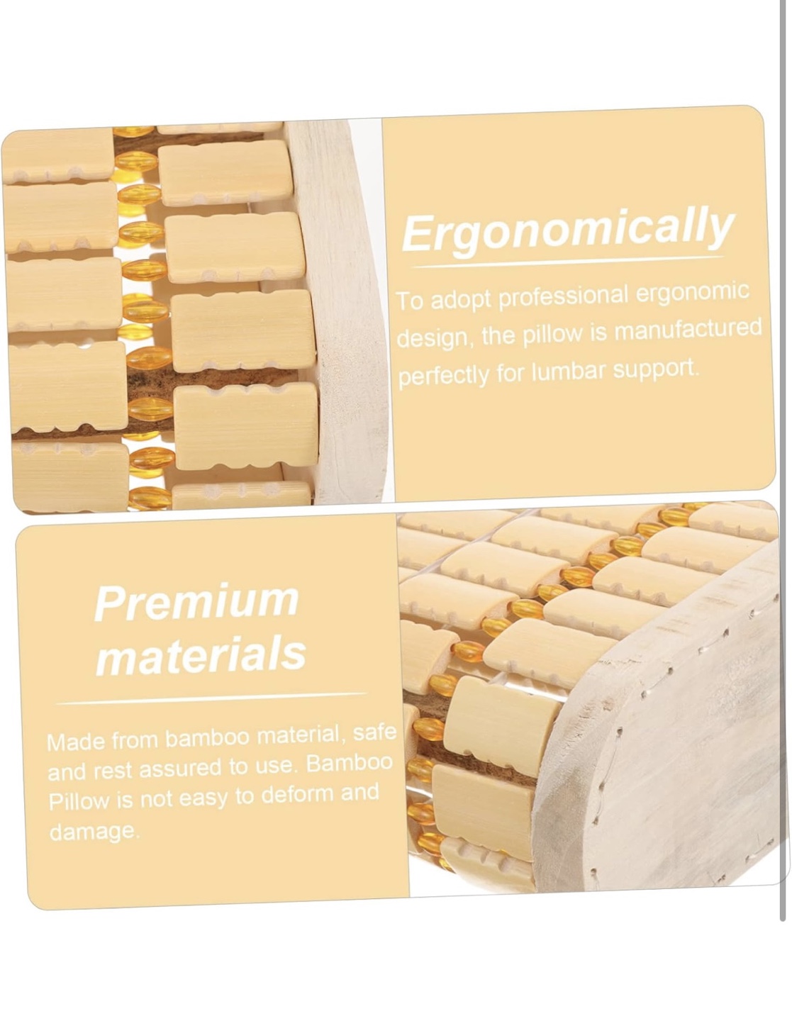 Bamboo Massage Pillow - Ergonomic Lumbar Support - photo 5