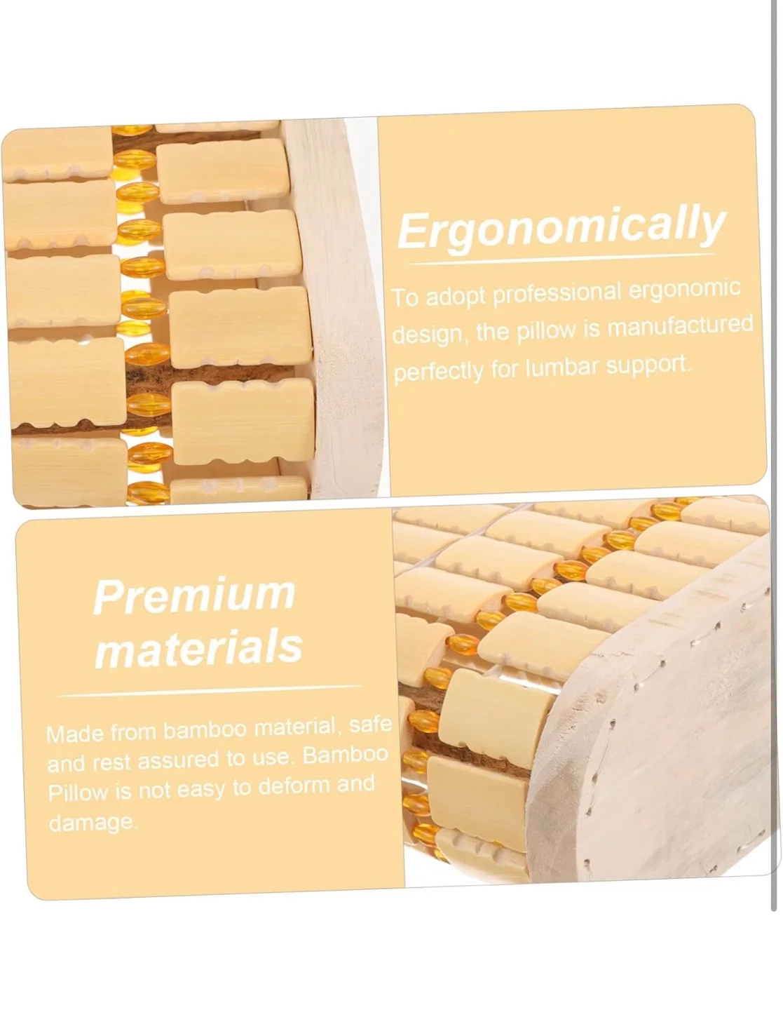 Bamboo Massage Pillow - Ergonomic Lumbar Support image indicator(5)