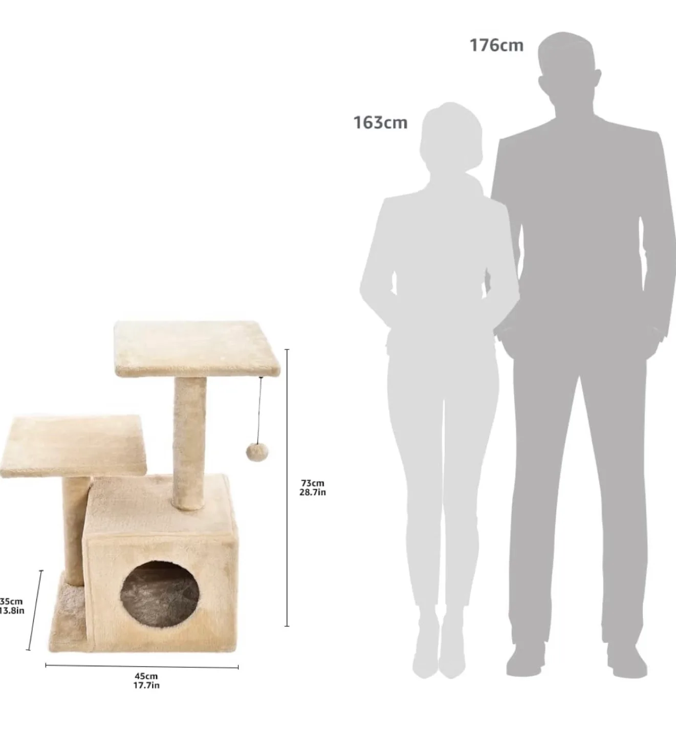 *Brand New* Dual Post Indoor Cat Tree Tower With Cave image indicator(7)