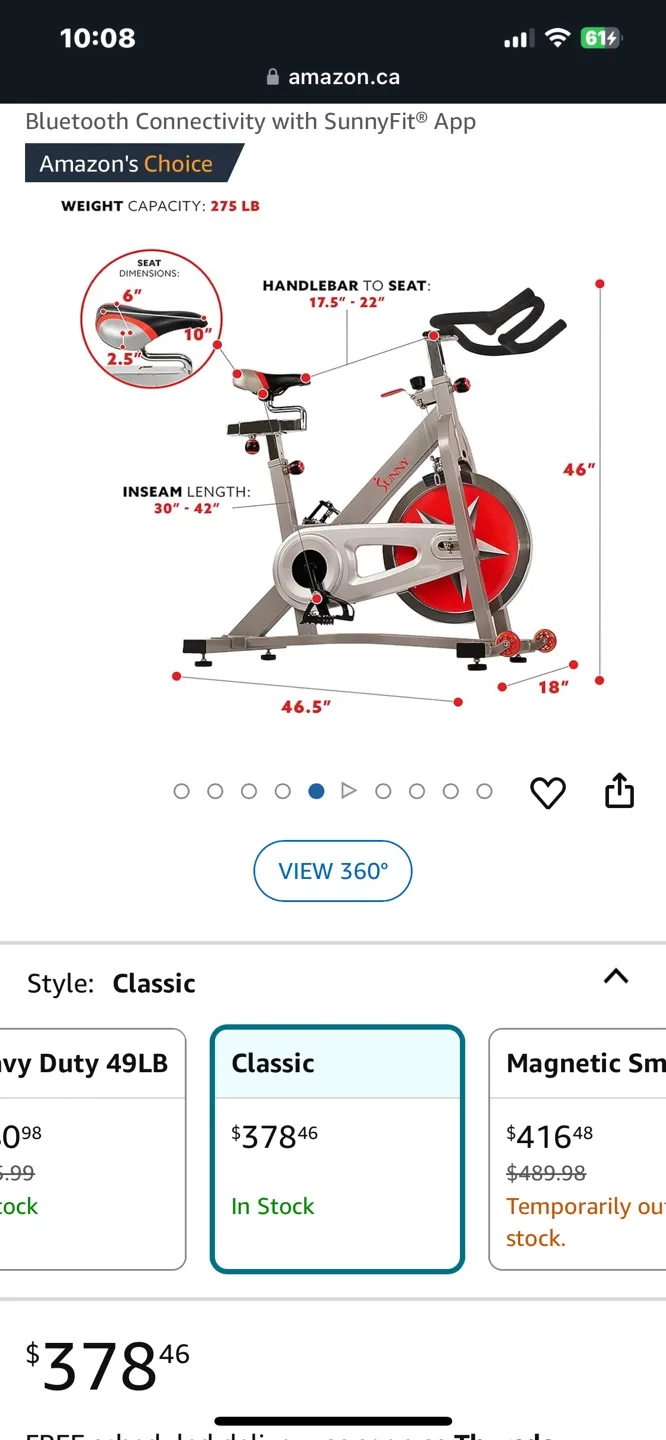 Sunny Health & Fitness Indoor Cycling Exercise Bike image indicator(2)