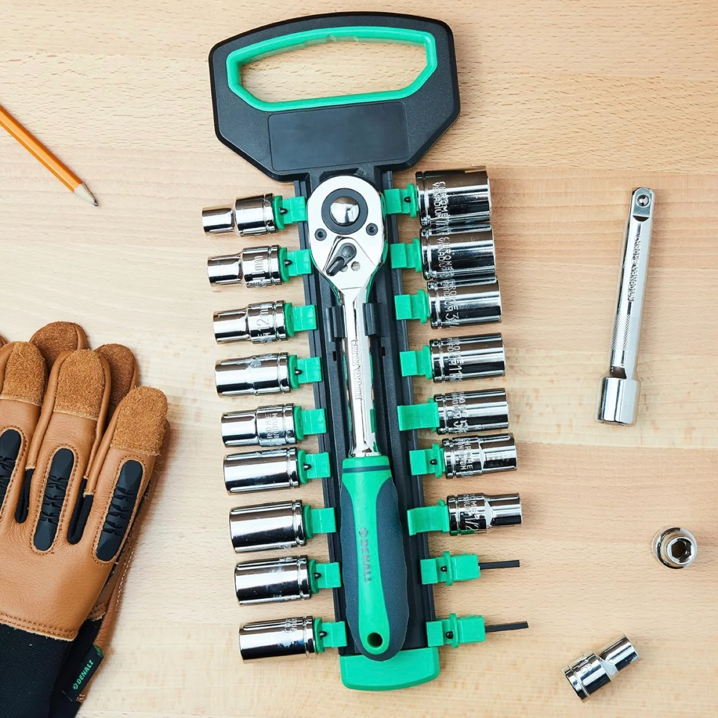 *Brand New*Denali 1/2-Inch, Drive Socket Set with Holder, 20pc image indicator(9)