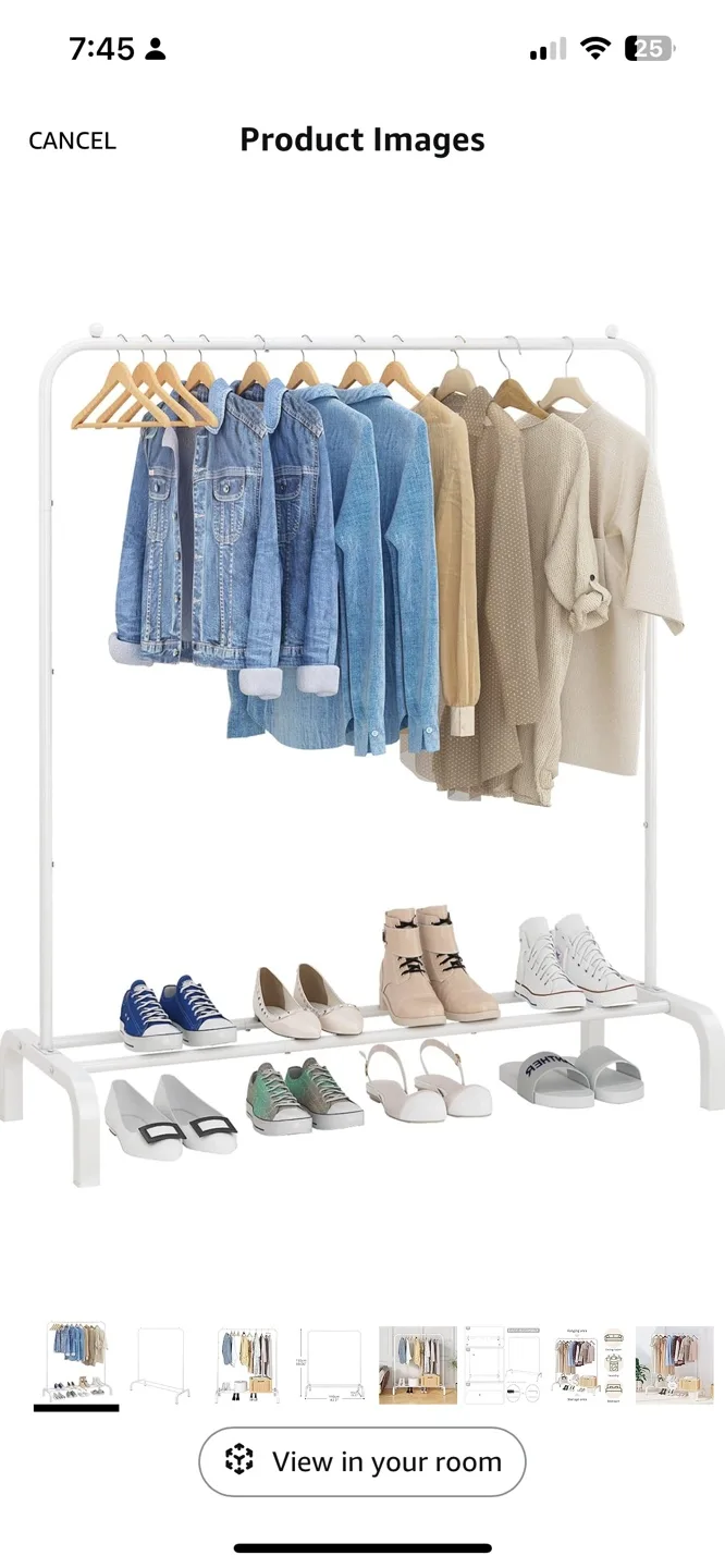 White Metal Clothing Rack image indicator(6)