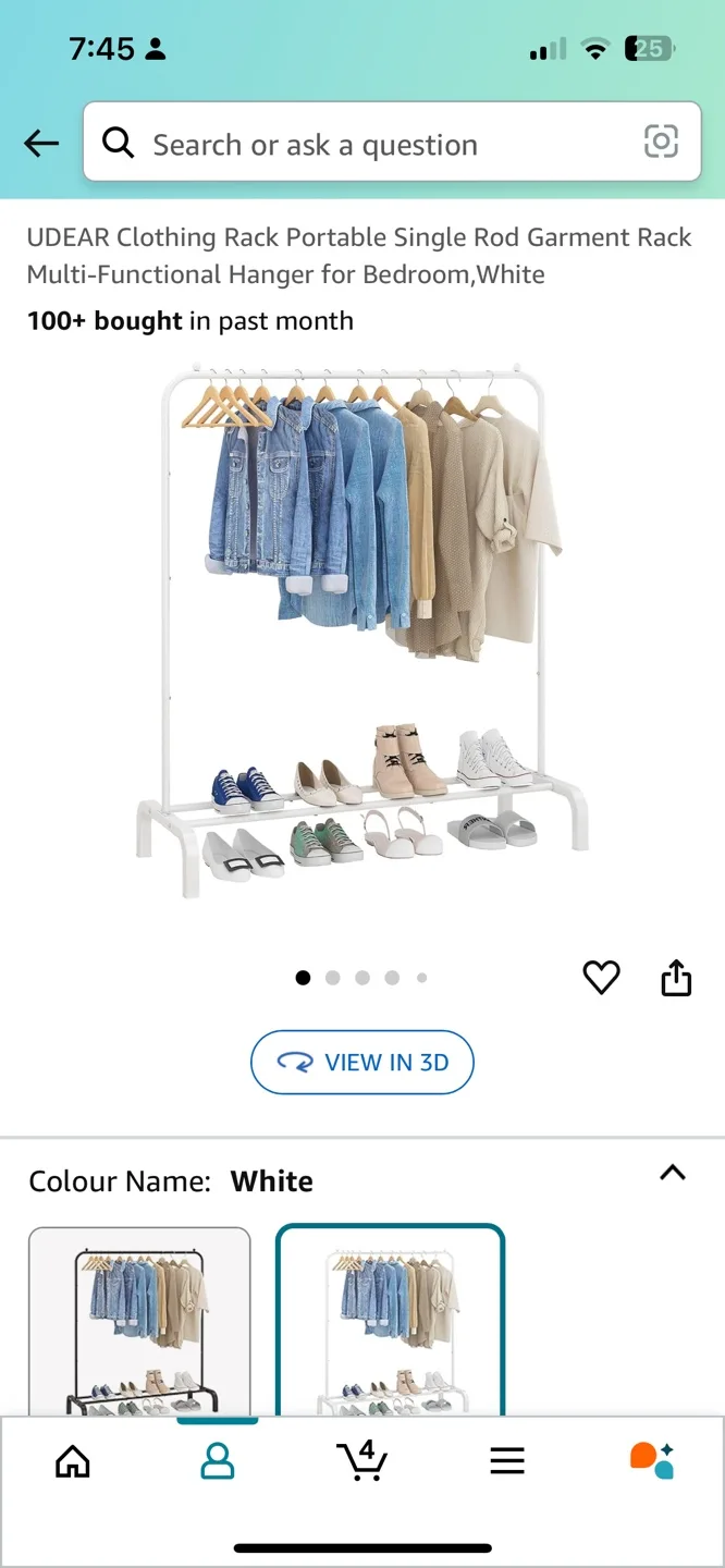 White Metal Clothing Rack image indicator(7)