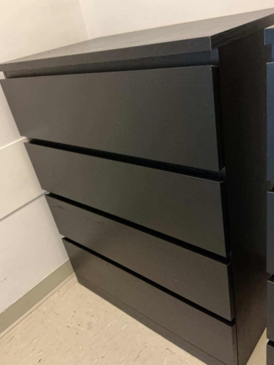 IKEA MALM 4-Drawer Chest - Black-Brown