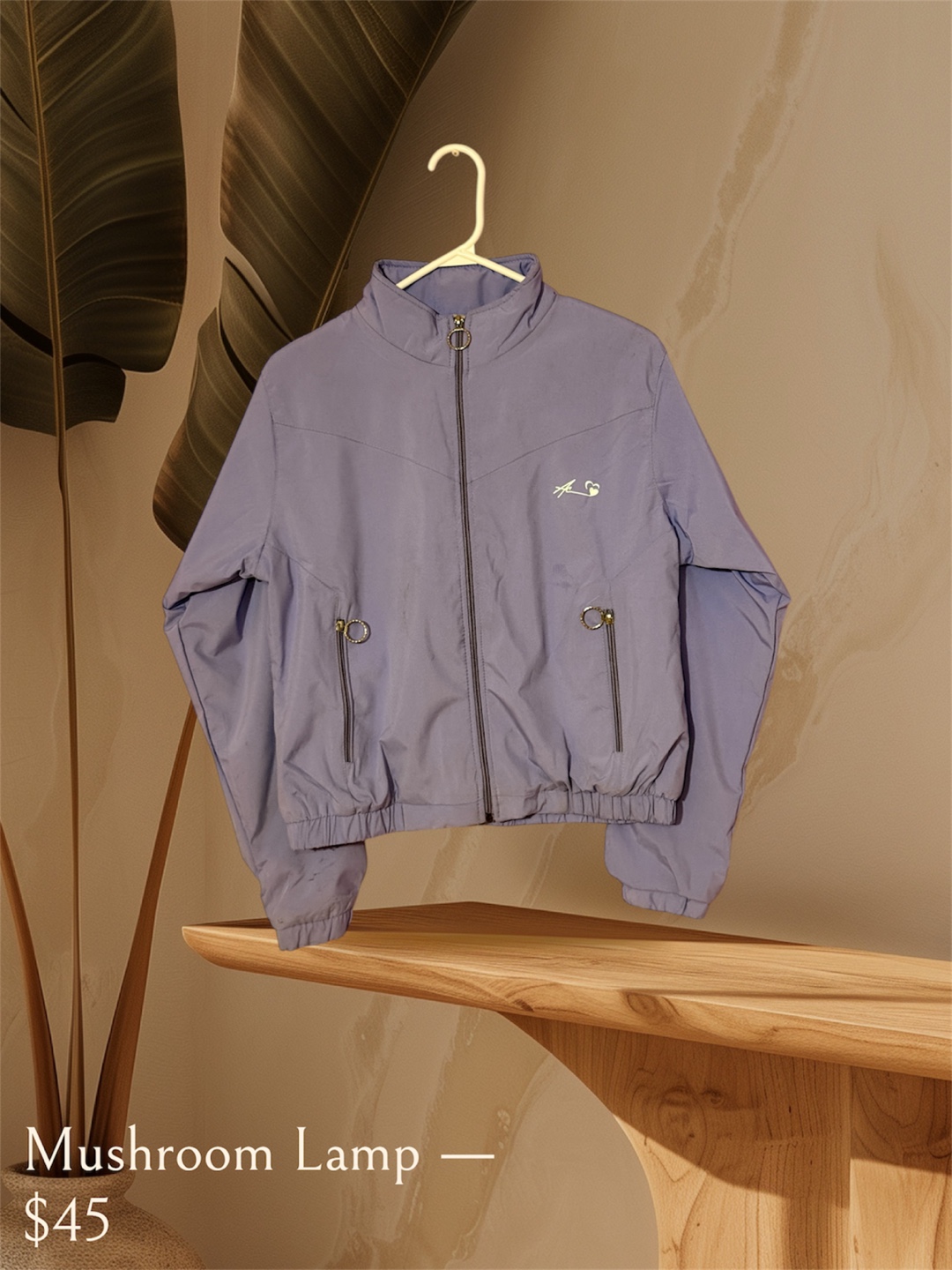 Purple cropped zip-up jacket