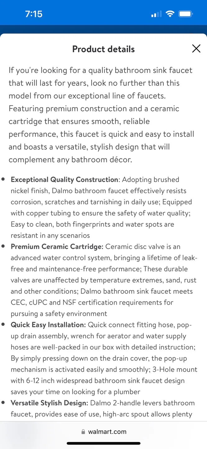 Dalmo Brushed Nickel 3-Hole Bathroom Sink Faucet image indicator(3)