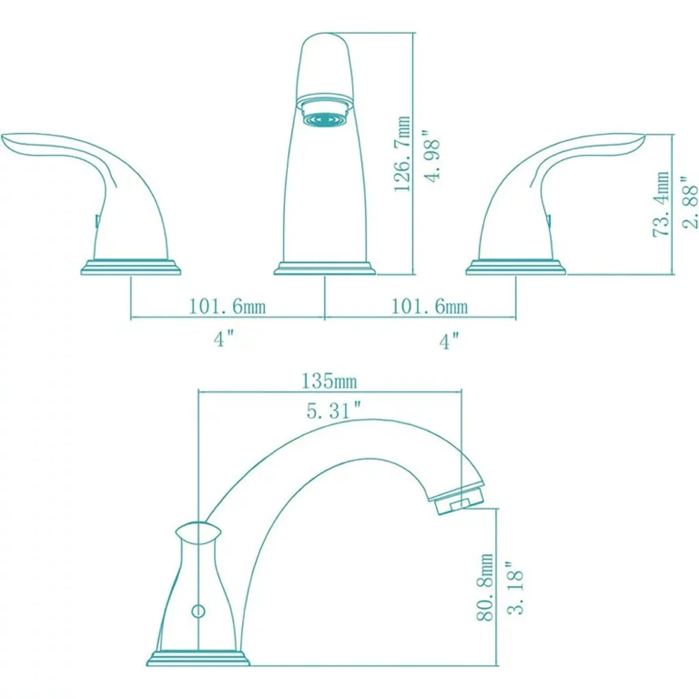 Dalmo Brushed Nickel 3-Hole Bathroom Sink Faucet image indicator(7)