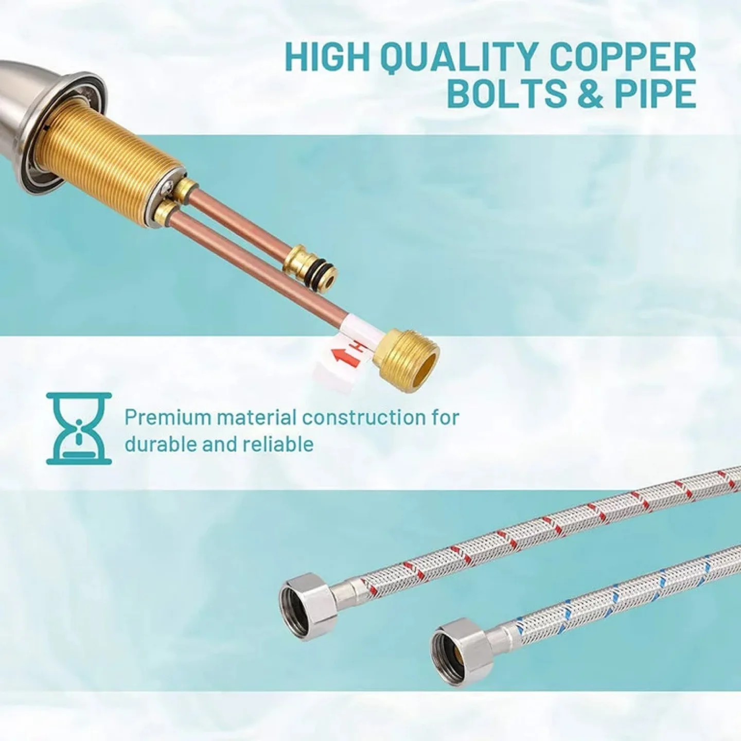 Dalmo Brushed Nickel 3-Hole Bathroom Sink Faucet image indicator(5)