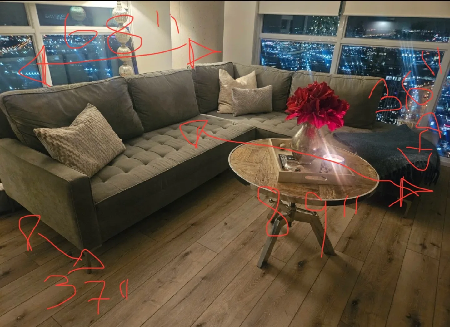 Grey Sectional Sofa image indicator(2)