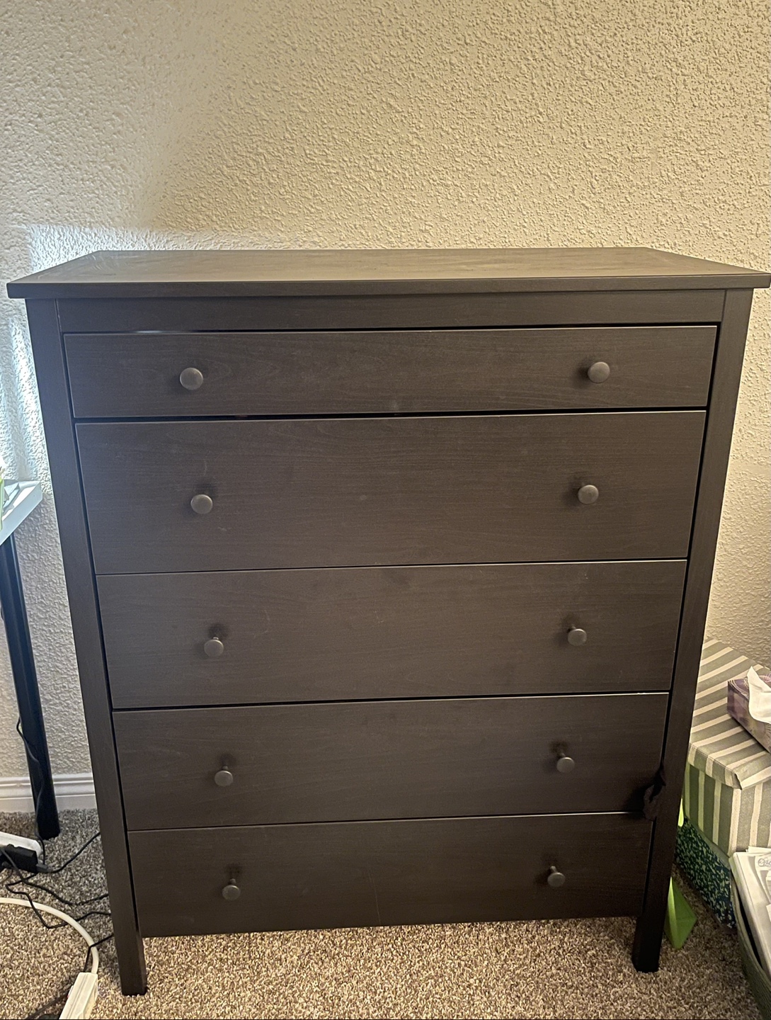 Dark Brown Five-Drawer IKEA Dresser