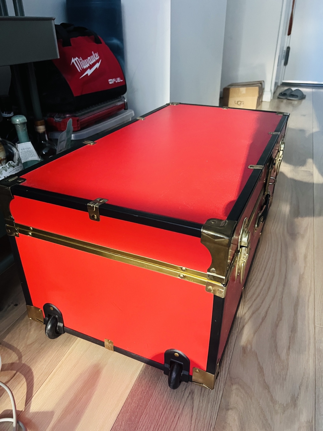 Red Storage Trunk with Wheels - photo 4