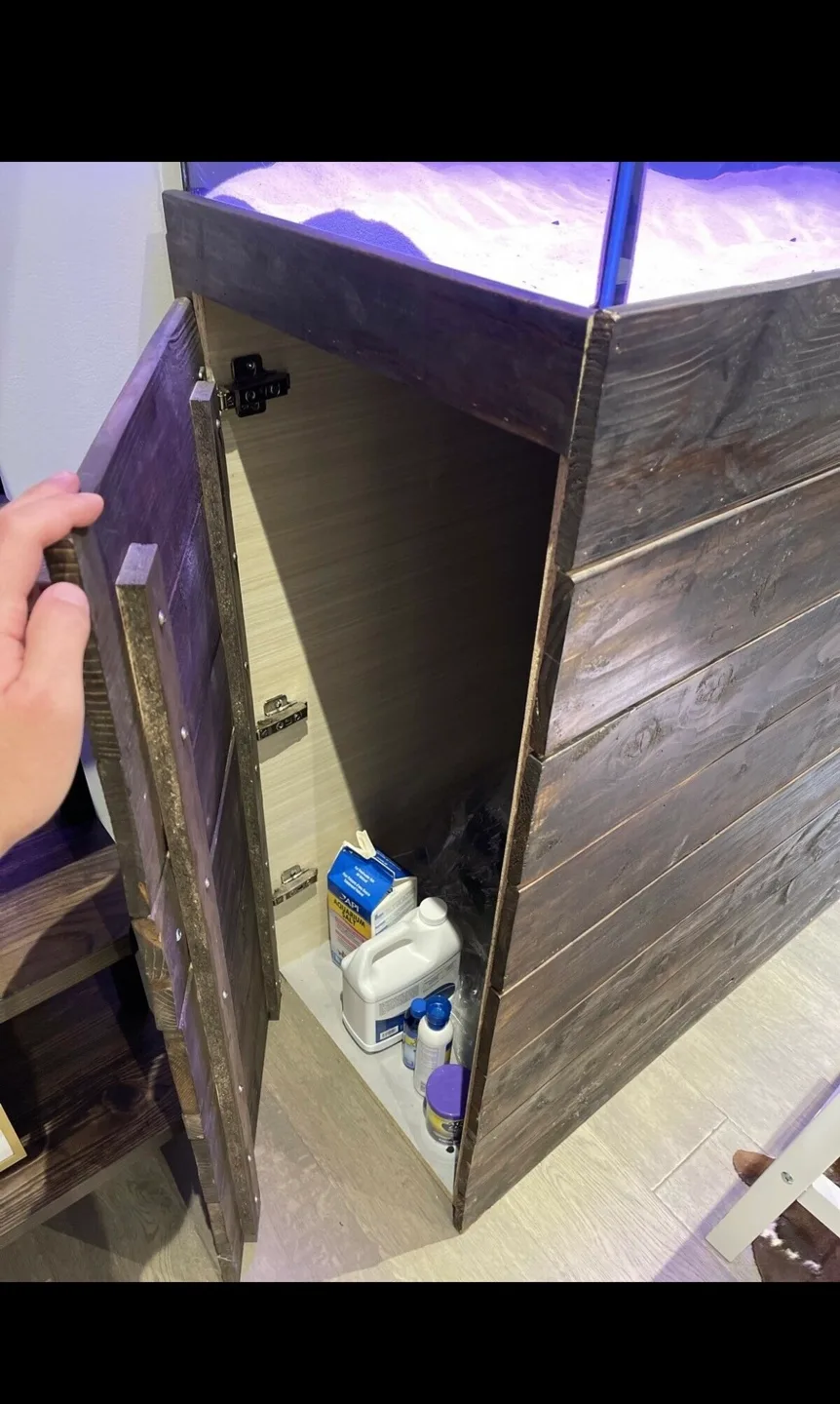 Custom-built aquarium stand with Fluval FX6 filter image indicator(5)