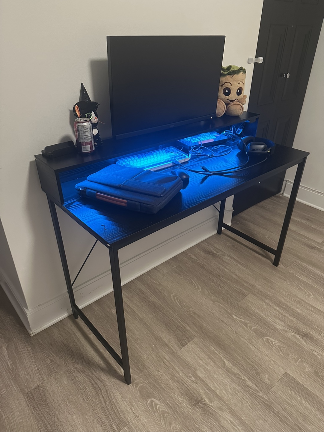 Black Computer Desk with Shelf - photo 3