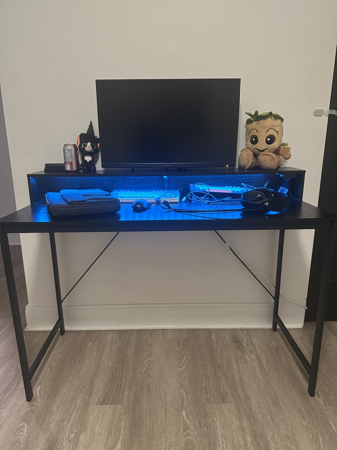 Black Computer Desk with Shelf