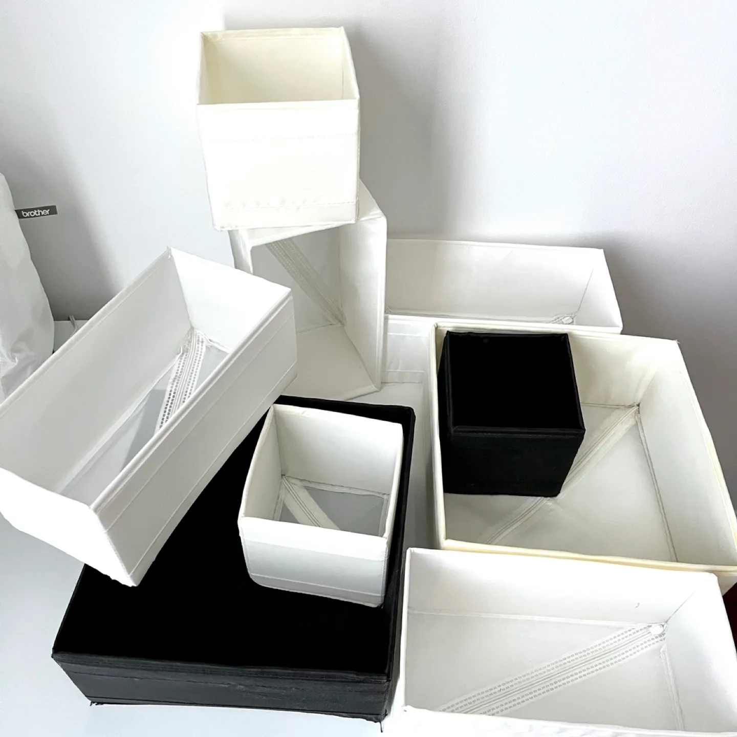 ikea Drawer organizer Storage Boxes - Black and White thumbnail