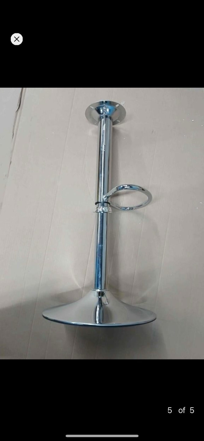 Pair of White PU Leather Bar Stools - photo 2