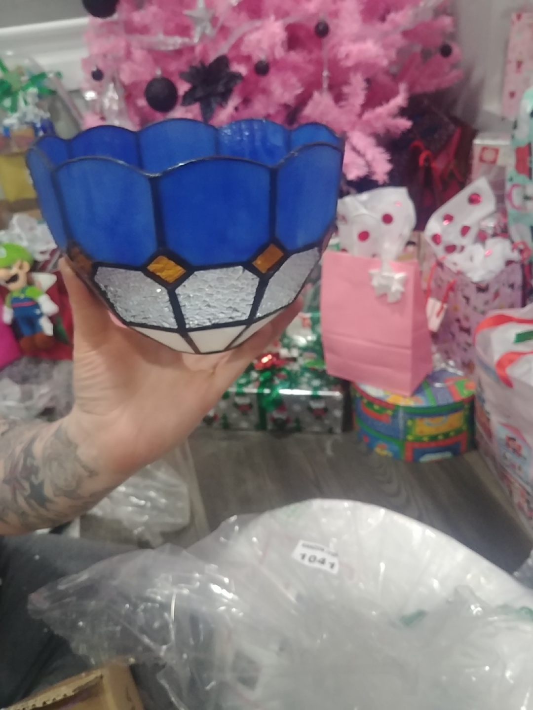 Beautiful Blue Stained Glass Lamp Shade