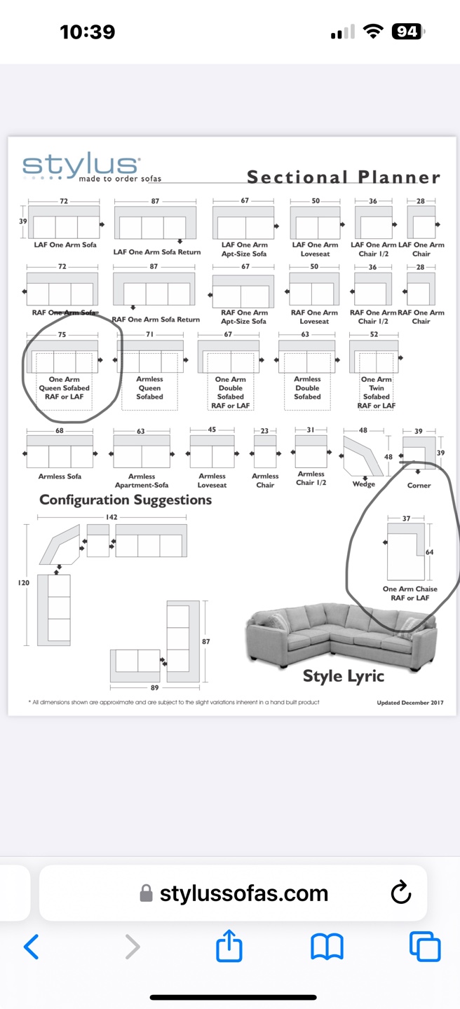 Stylus Sectional Sofabed couch