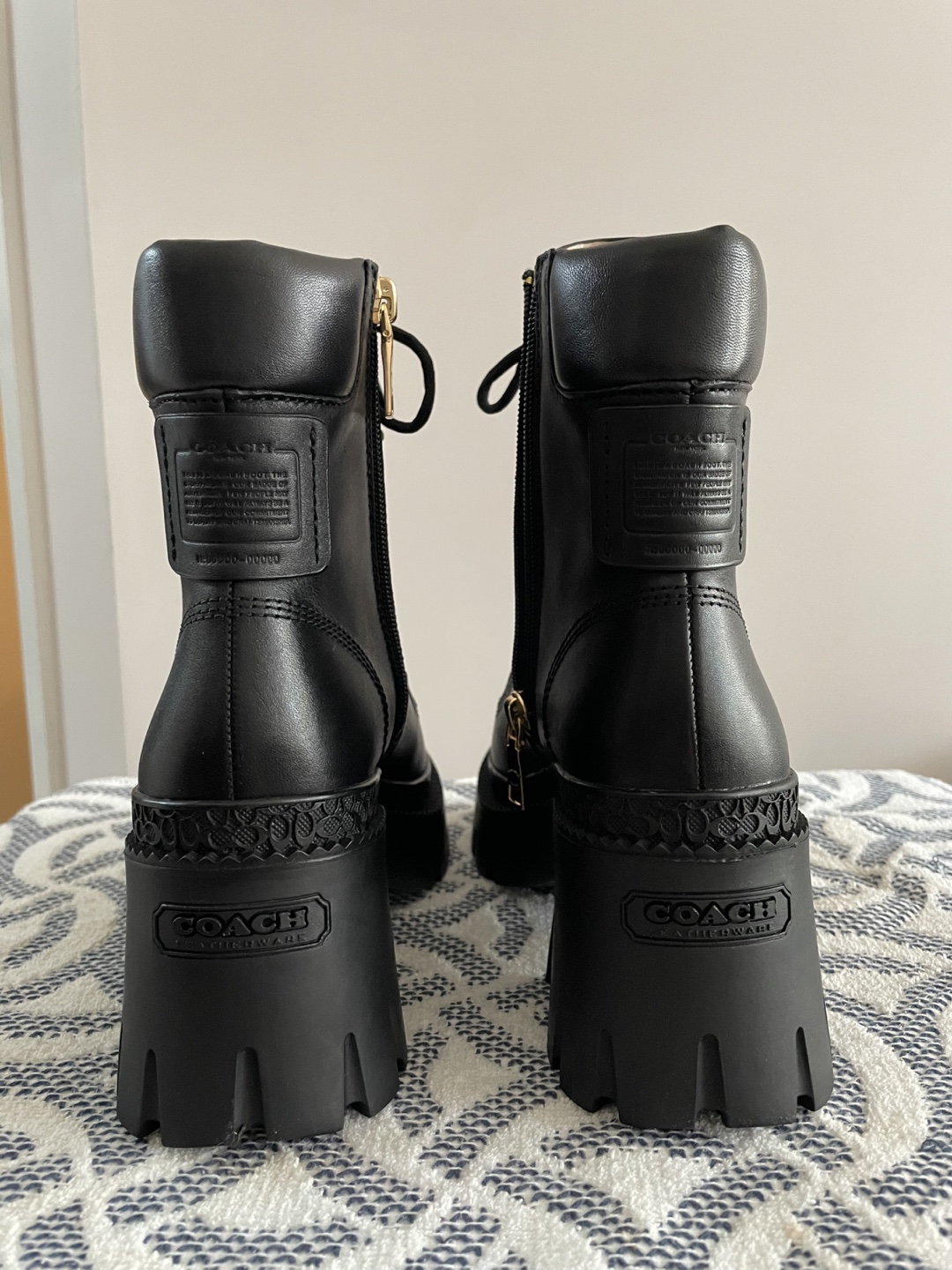 Coach Ainsley Leather Combat Boots - Size 7.5B - photo 3