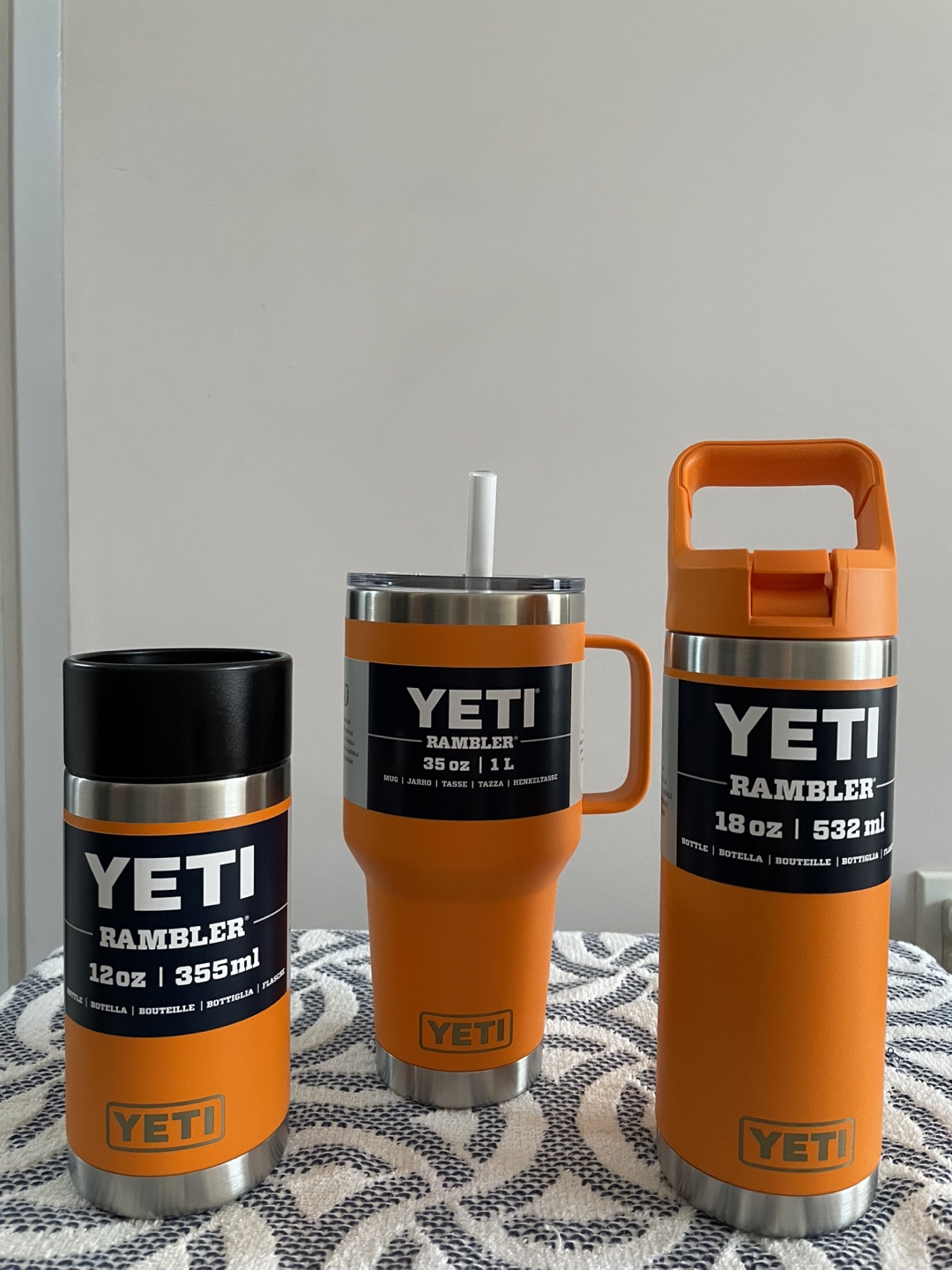 YETI Rambler Tumblers - 12oz, 18oz, and 30oz - Orange