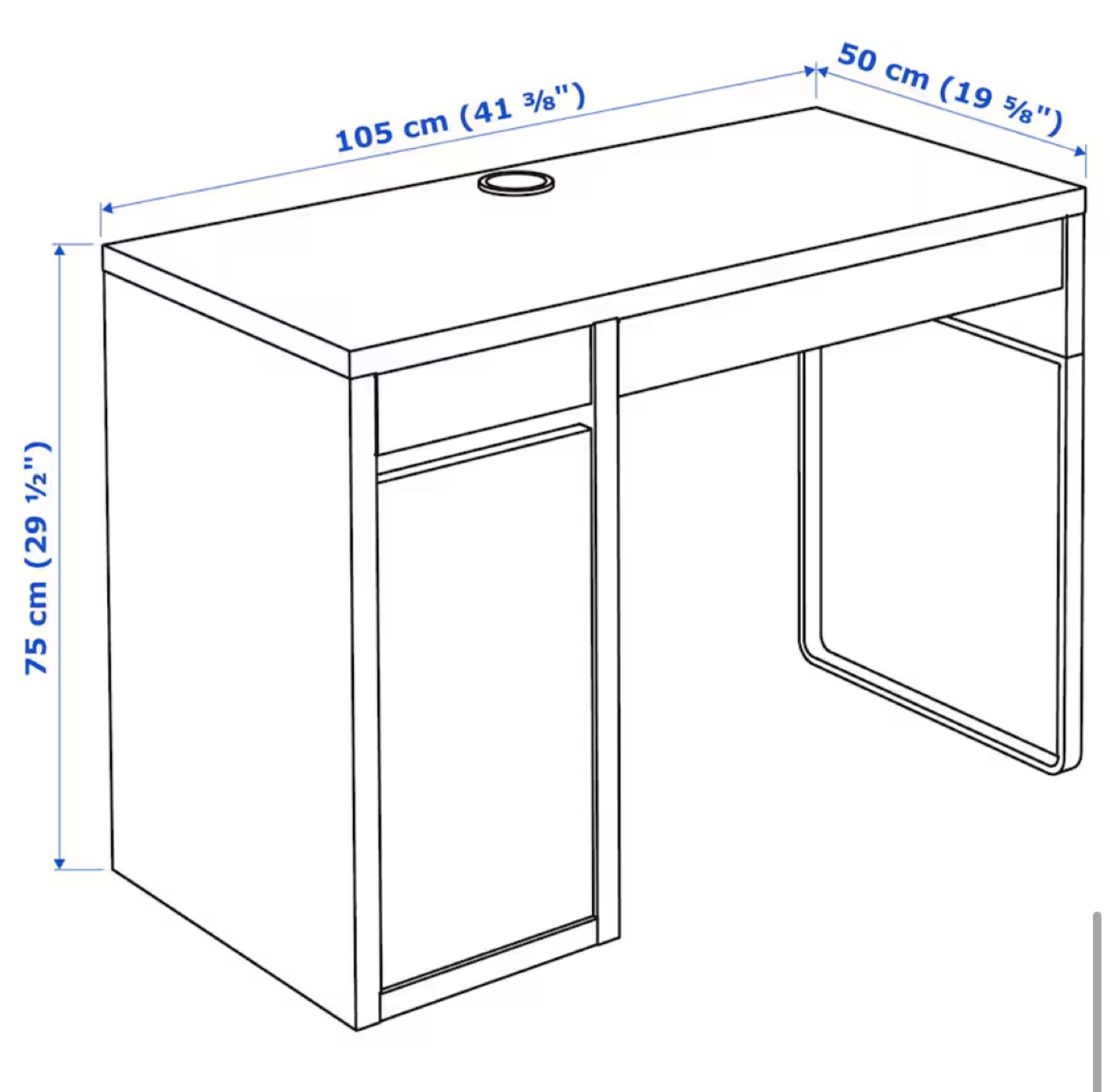Black IKEA Desk with Drawer and Cabinet - photo 4