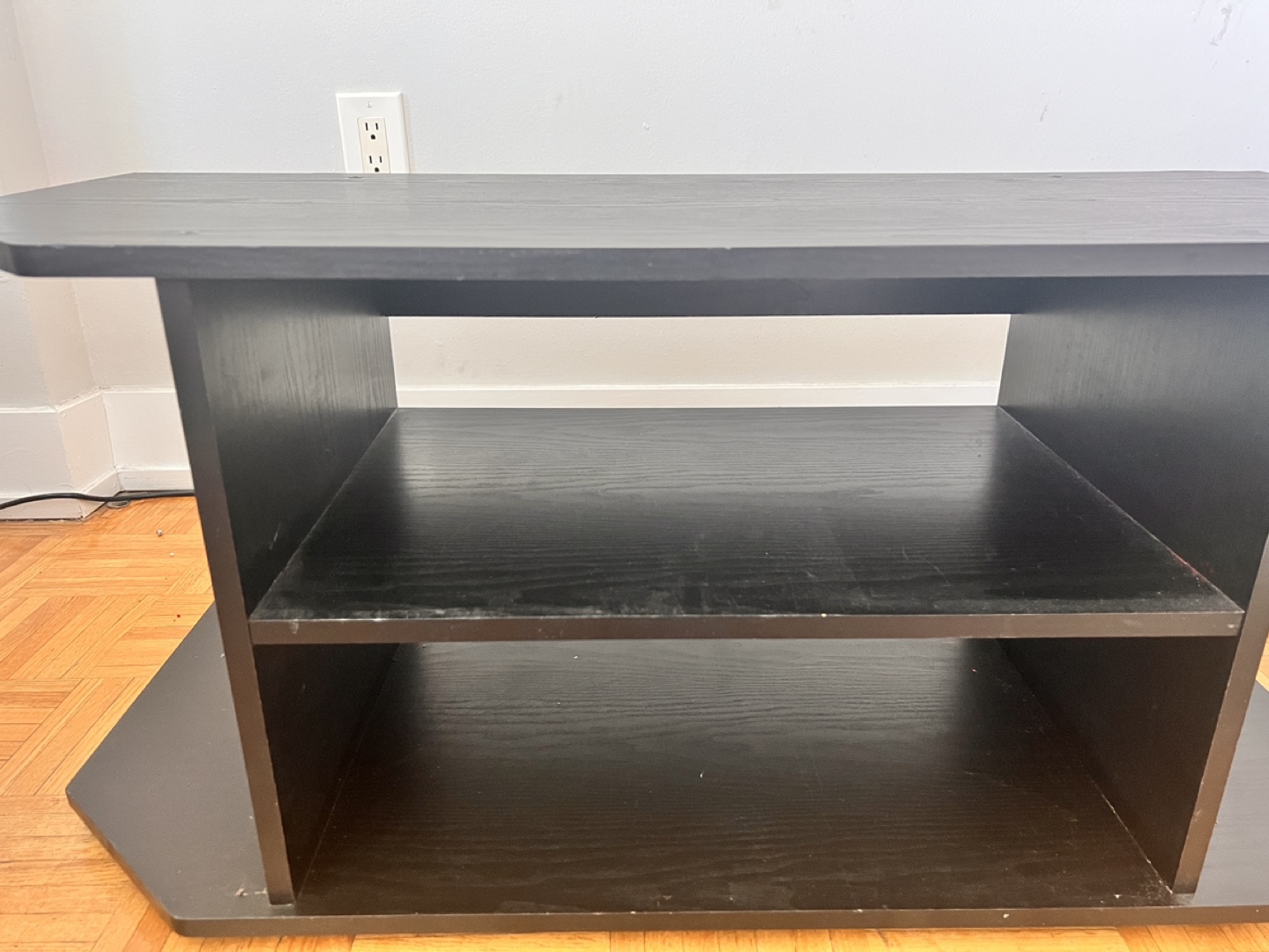 Black TV Stand with Two Shelves - photo 4