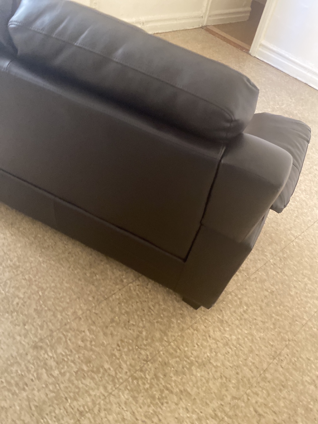 Black Faux Leather Loveseat - photo 5