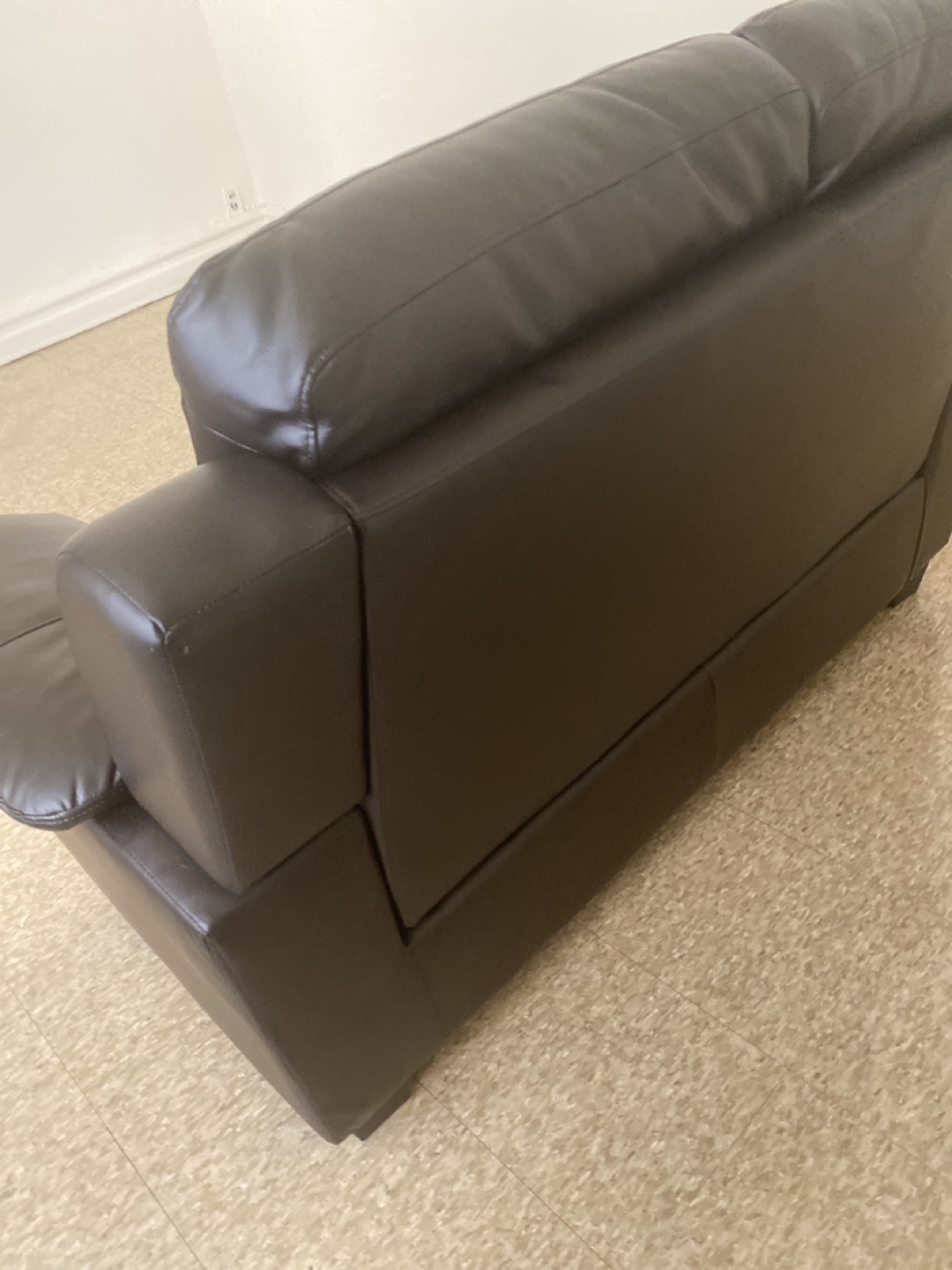 Black Faux Leather Loveseat - photo 4