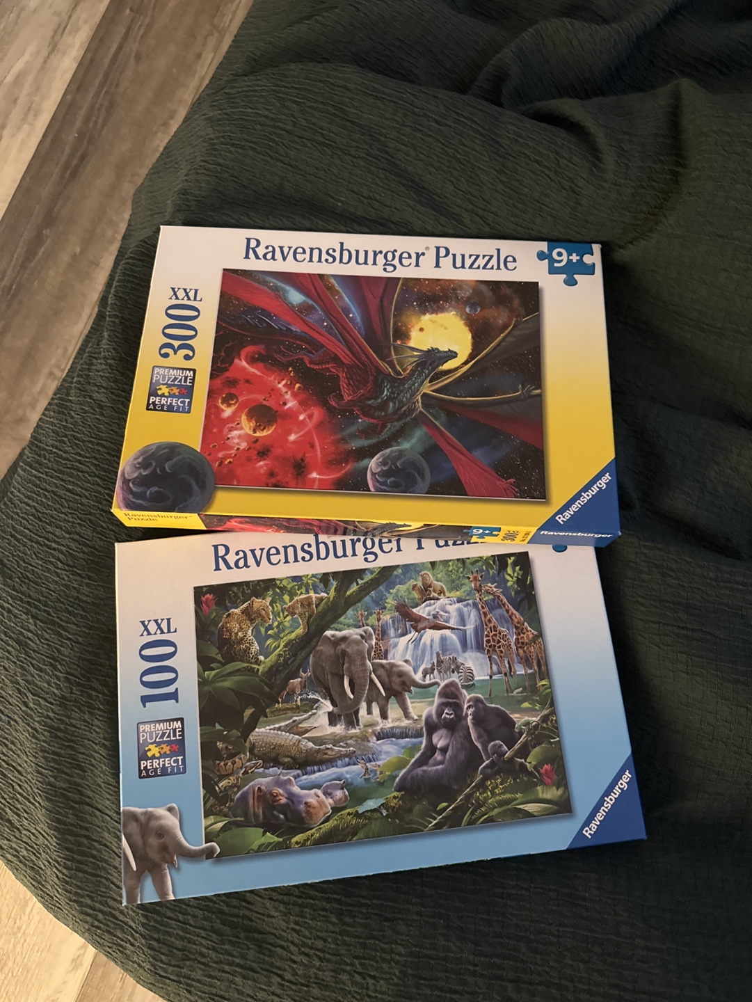 Two Ravensburger Puzzles: Dragon and Wildlife