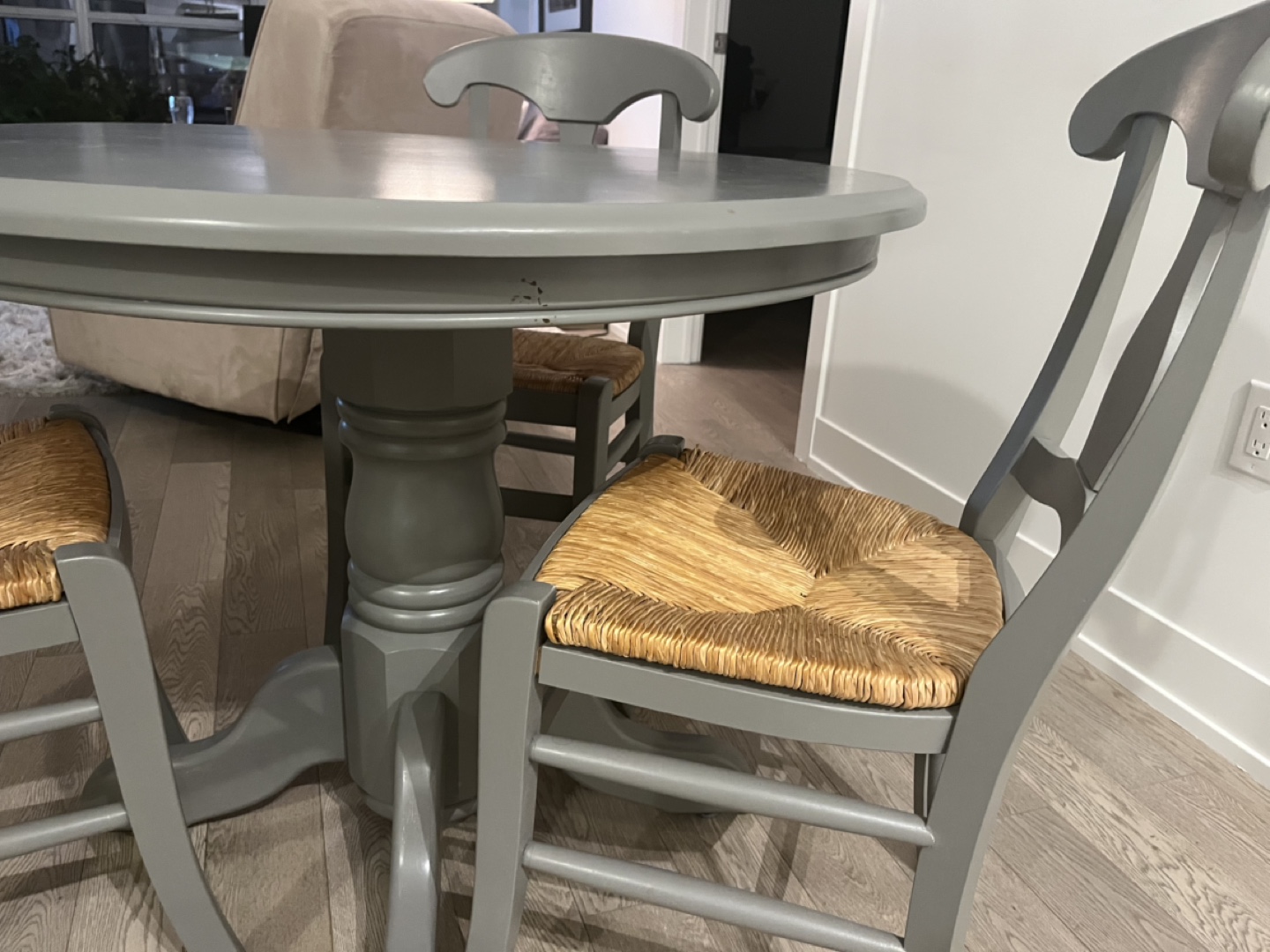 Round Grey Dining Table Set with Three Chairs - photo 3