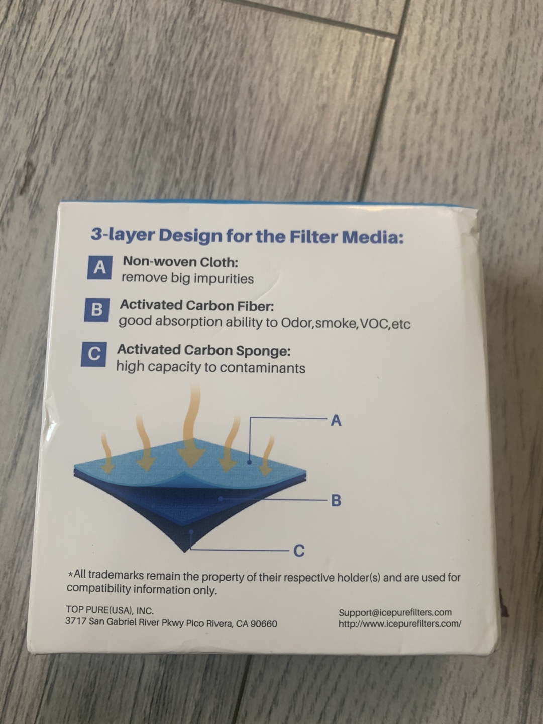 IcePure AF004 Multi Media Activated Carbon Air Filter - 3 Pack