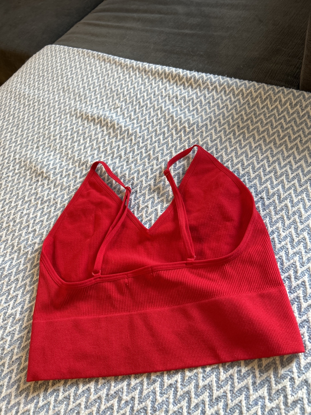 Red Ribbed Seamless Bralette shirt - photo 2